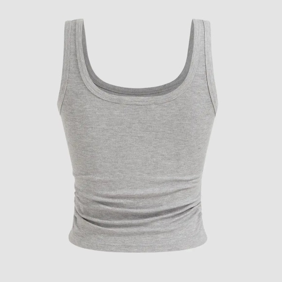 Gray Off-Shoulder Sweatshirt - Picture 6 of 8